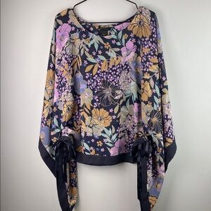 Lane Bryant Floral Tie-Sleeve Poncho Top Size 14/16